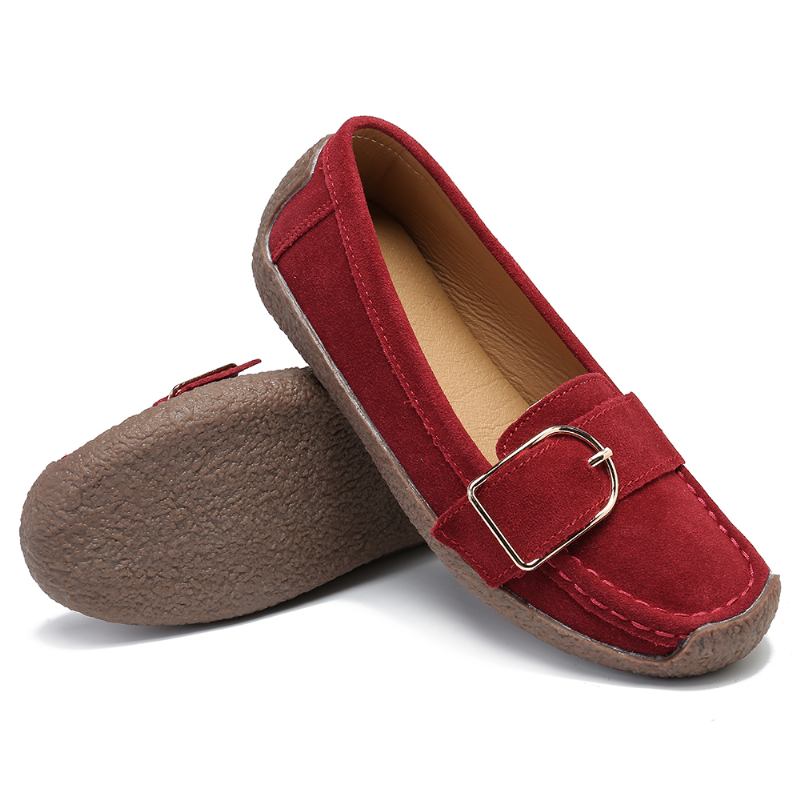 Dam Metalldekor Mocka Halkfri Mjuk Sula Casual Flats Loafers