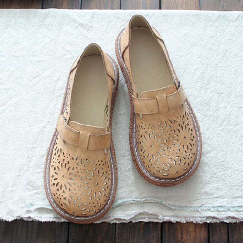 Dam Retro Casual Slip On Rund Tå Andas Slitstarka Loafers Skor