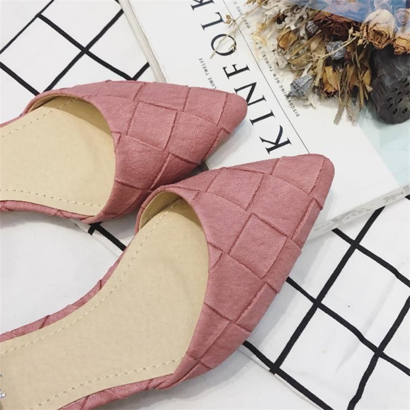 Dam Spetsad Tå Chic Ankel Spänne Strap D'orsay Flats