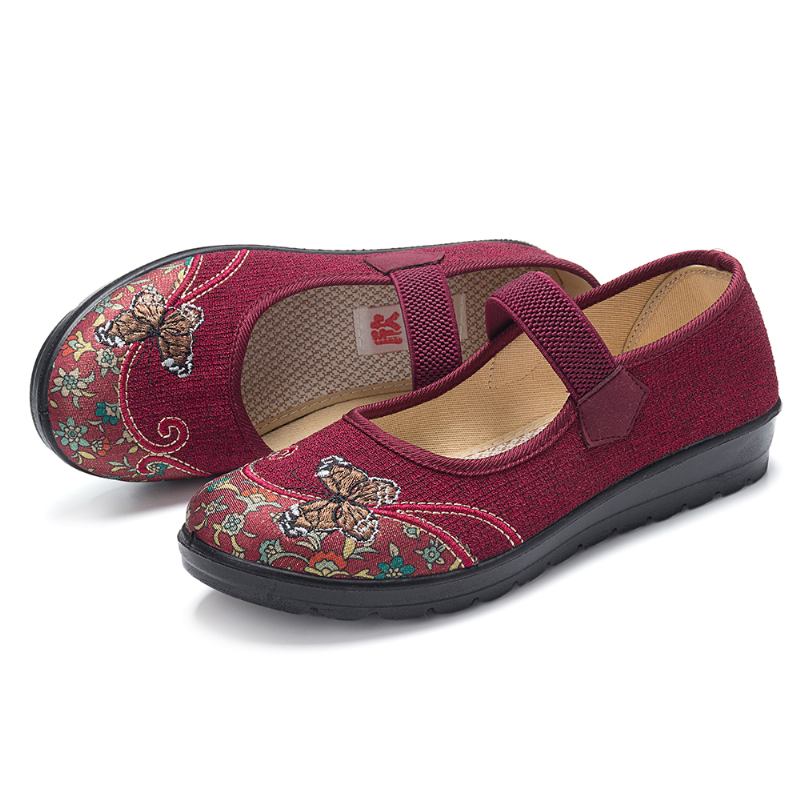 Damer Halkfria Elastiska Band Mary Jane Flat Loafers