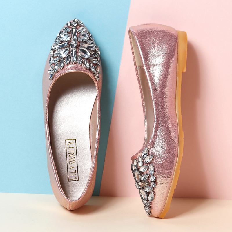 Damer Sweet Rhinestone Damer Lättvikts Rhinestone Dressy Flats