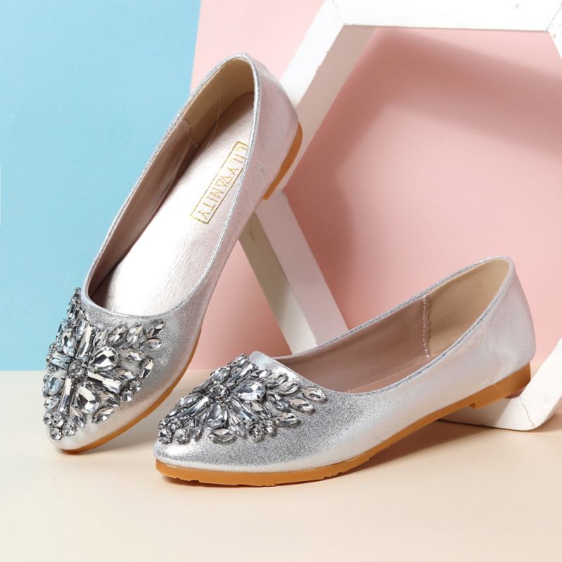 Damer Sweet Rhinestone Damer Lättvikts Rhinestone Dressy Flats