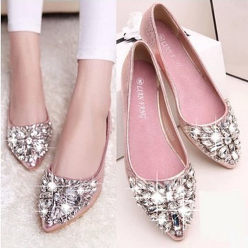 Damer Sweet Rhinestone Damer Lättvikts Rhinestone Dressy Flats