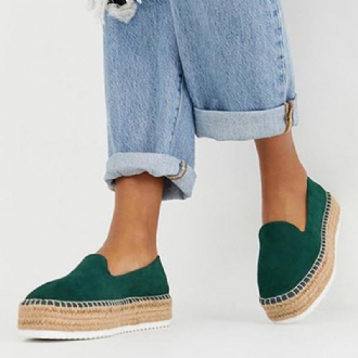 Dammocka Espadrilles Halmflätade Plattformsloafers