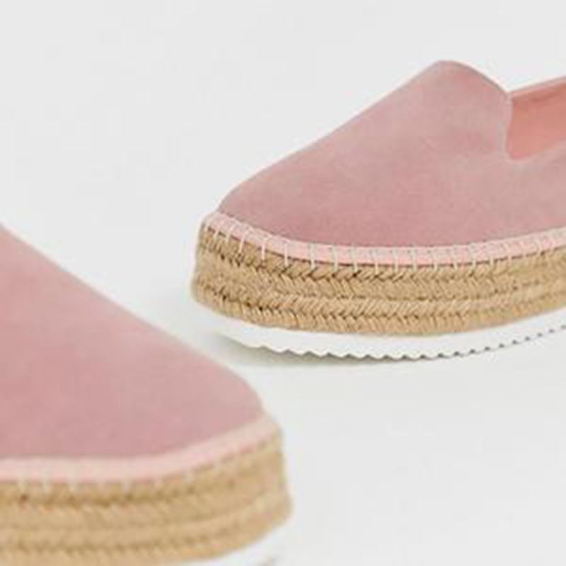 Dammocka Espadrilles Halmflätade Plattformsloafers