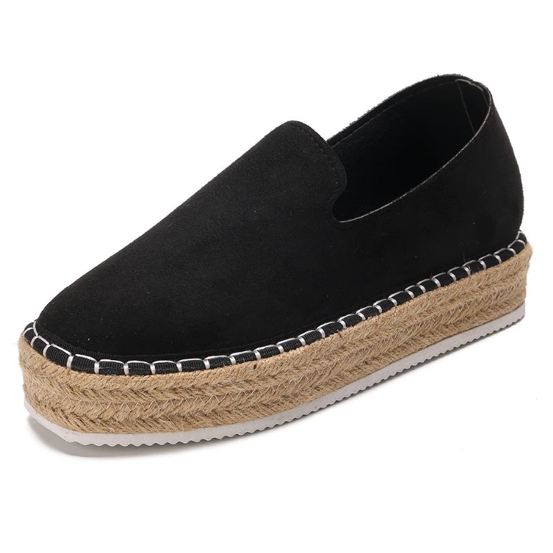 Dammocka Espadrilles Halmflätade Plattformsloafers