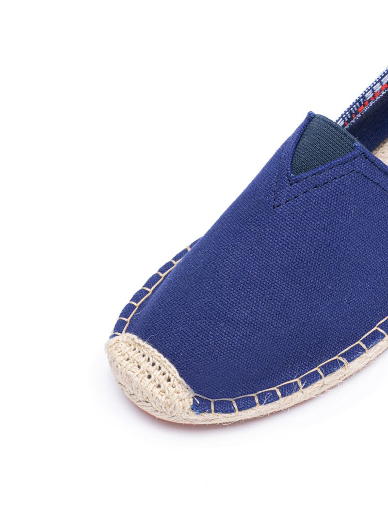 Etnisk Skarvning Färgglatt Randigt Linne Andas Slip On Casual Espadrille Platta Skor