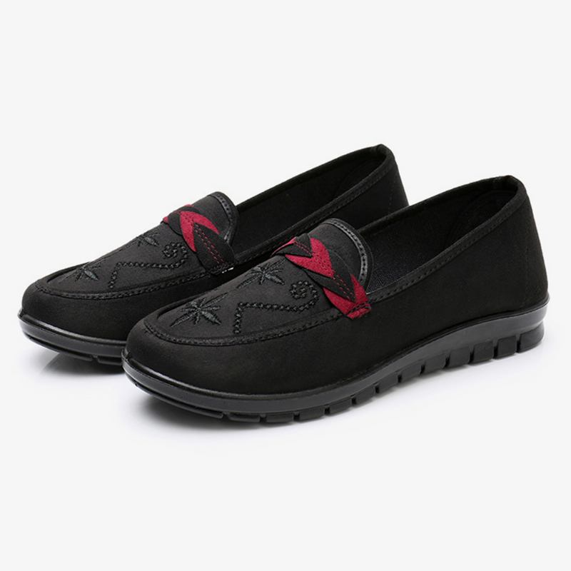 Kvinnor Blommor Broderi Grunda Bärbara Slip-on Loafers