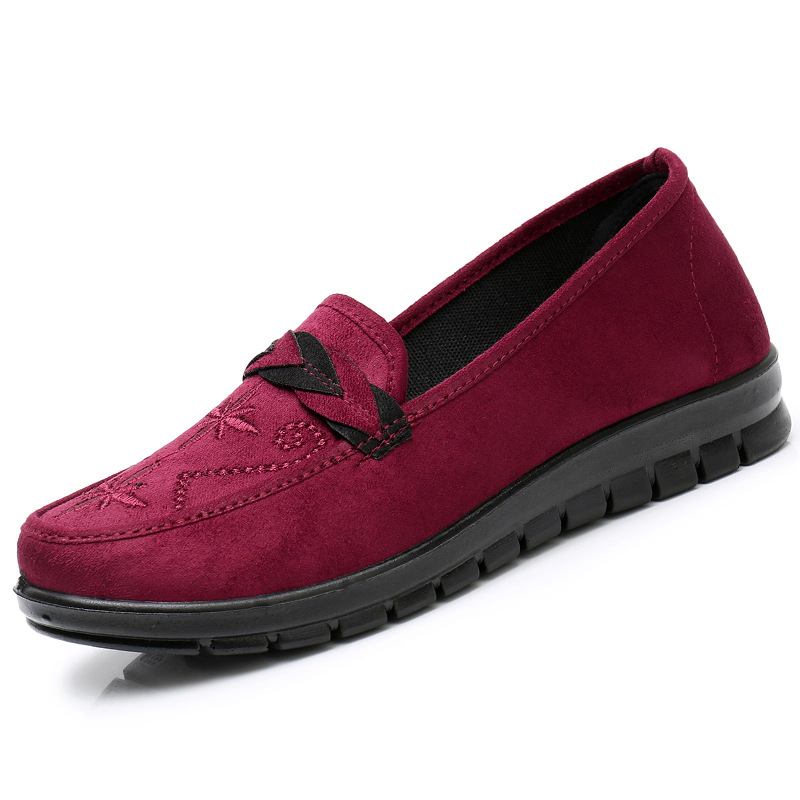 Kvinnor Blommor Broderi Grunda Bärbara Slip-on Loafers