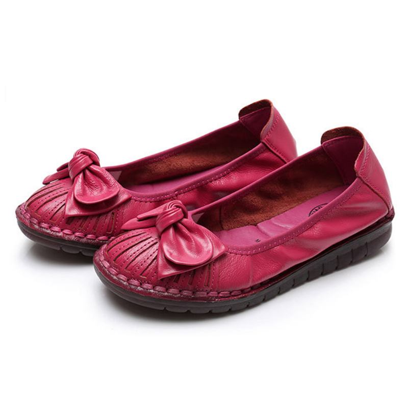 Kvinnor Bowknot Decor Halkfria Casual Loafers