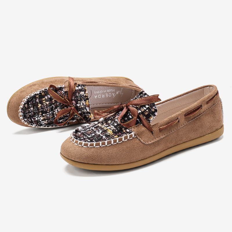 Kvinnor Butterfly Knot Dekor Liten Doft Vind Andas Casual Slip On Loafers