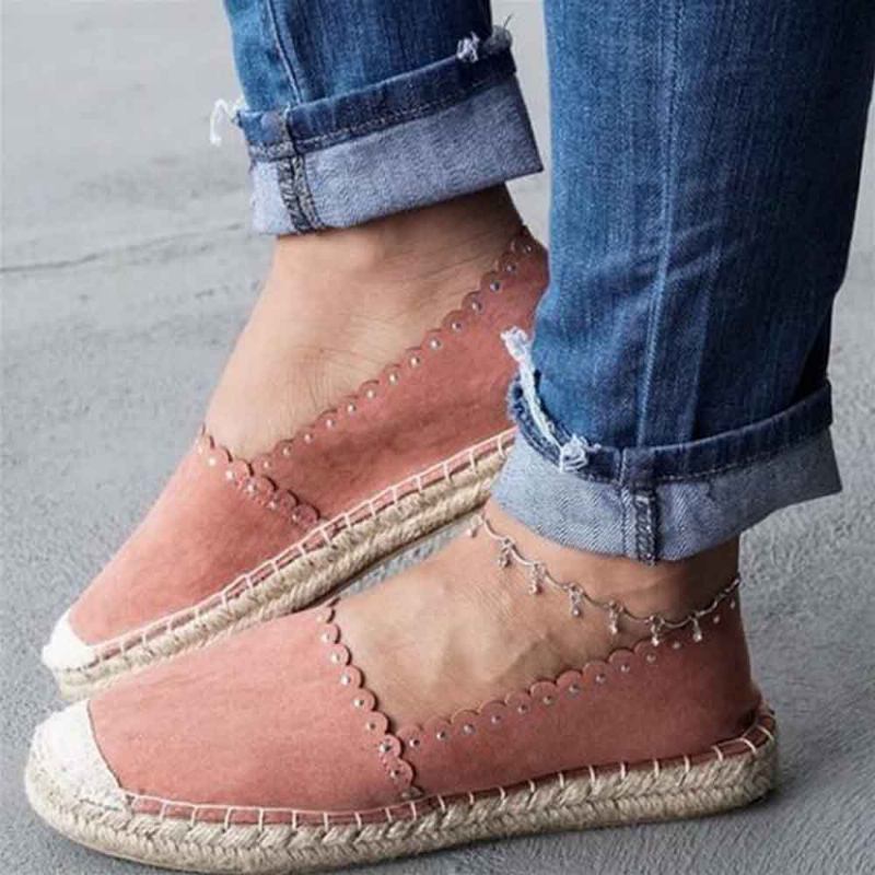 Kvinnor Casual Andas Espadrille Flat Slip On Flats