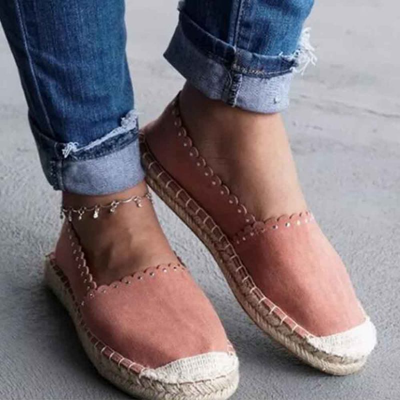 Kvinnor Casual Andas Espadrille Flat Slip On Flats