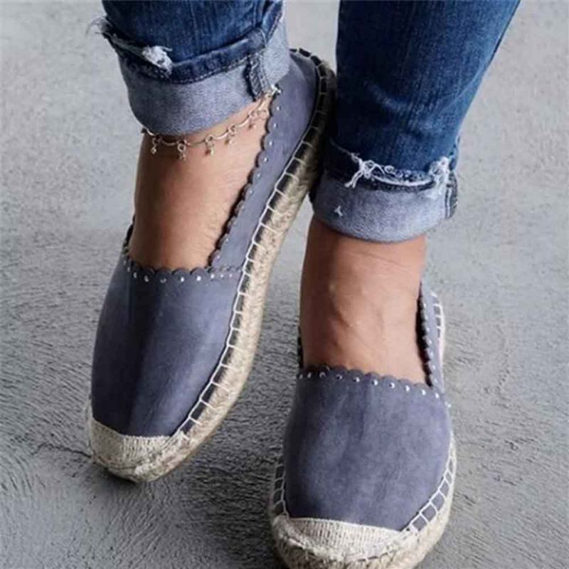 Kvinnor Casual Andas Espadrille Flat Slip On Flats