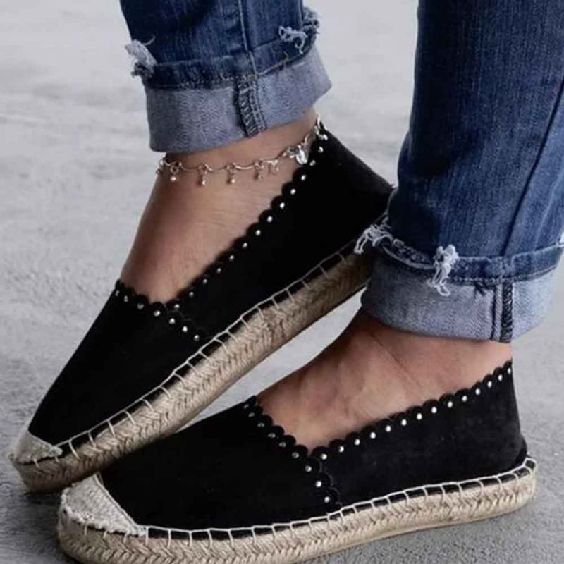 Kvinnor Casual Andas Espadrille Flat Slip On Flats