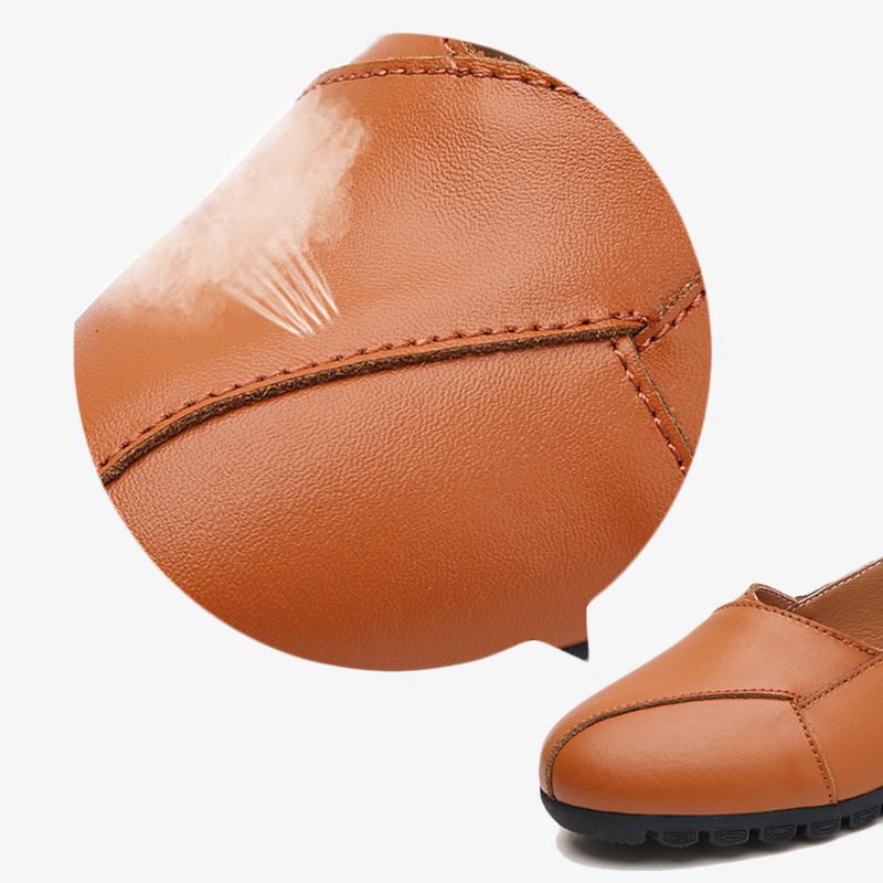 Kvinnor Casual Andas Läder Halverat Bälte Slip-on Mjuk Sula Loafers