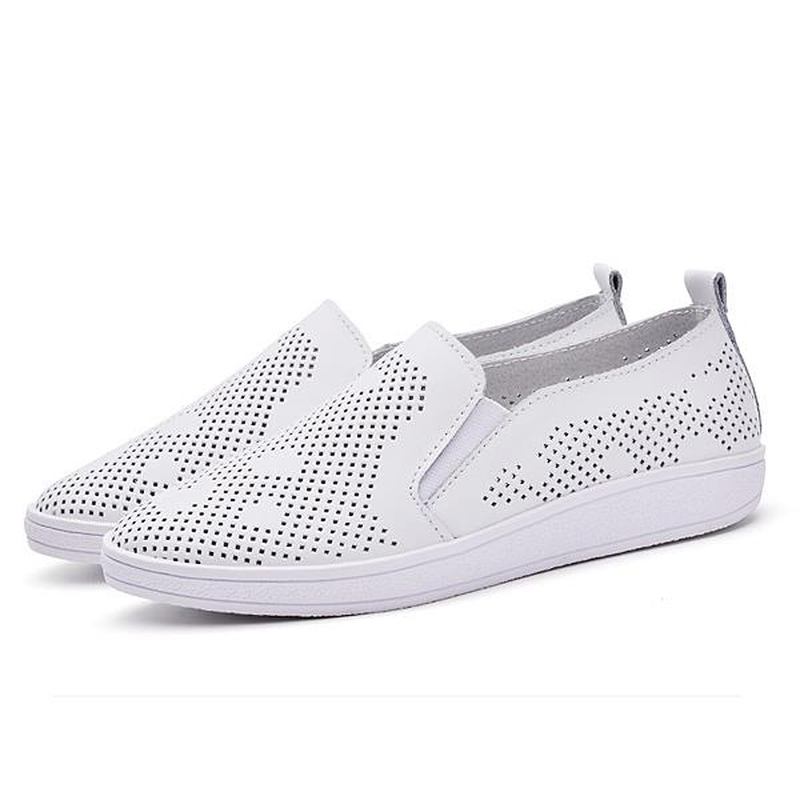 Kvinnor Casual Andas Loafers Ihåliga Slip-on Soft Sole Flat Shoes