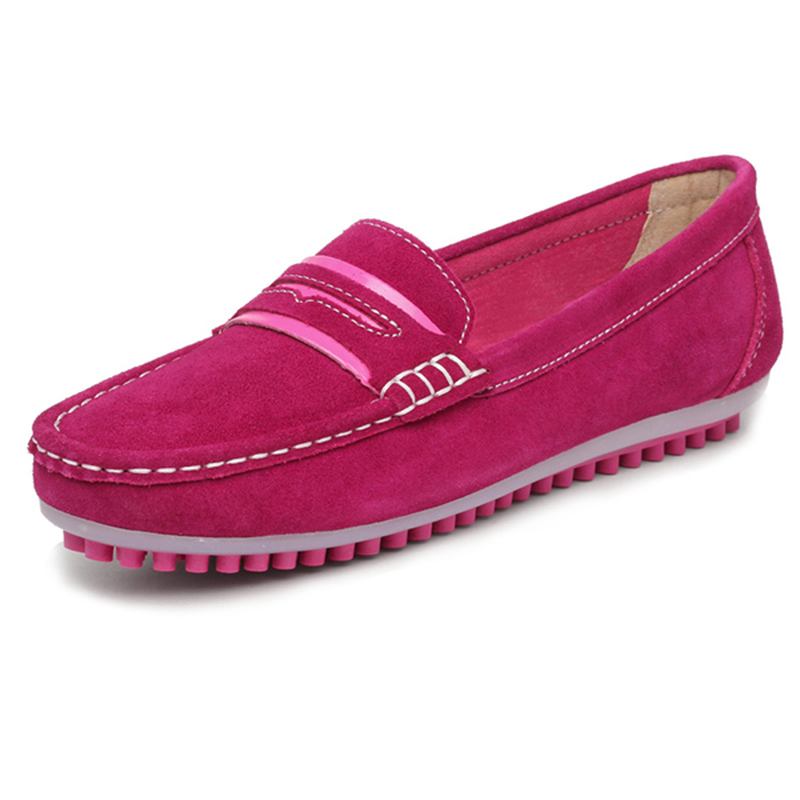 Kvinnor Casual Flat Shoes Färg Flats Slip On Round Toe Loafers