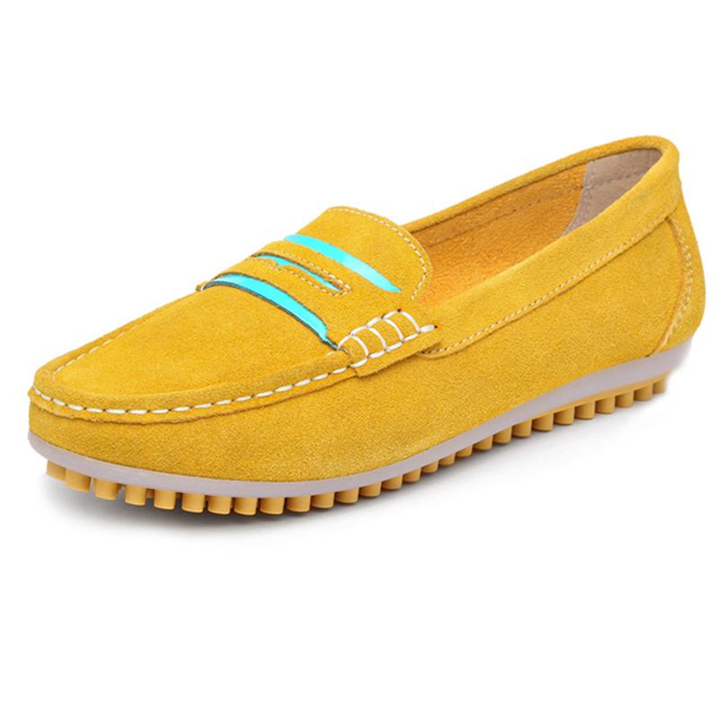 Kvinnor Casual Flat Shoes Färg Flats Slip On Round Toe Loafers