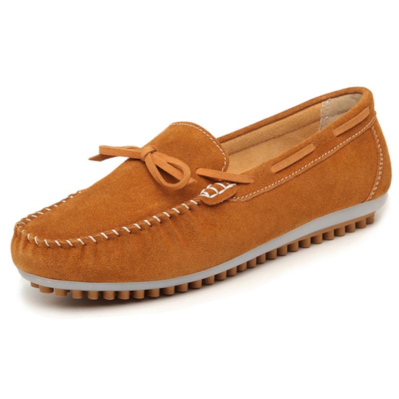 Kvinnor Casual Flat Shoes Snöra Runt Tå Flats Soft Sole Flat Loafers