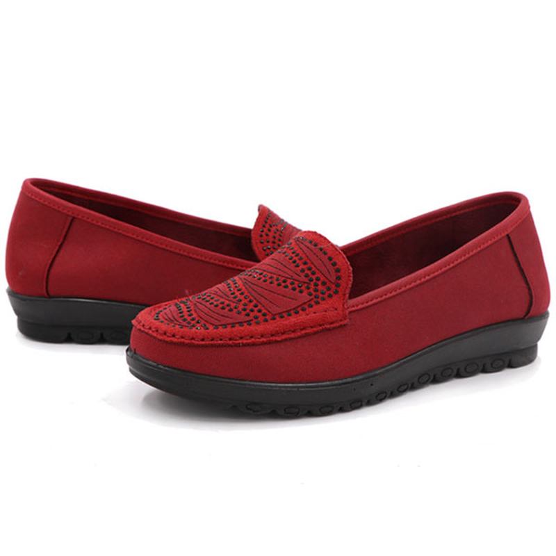 Kvinnor Casual Flat Slip On Soft Shoes I Mocka