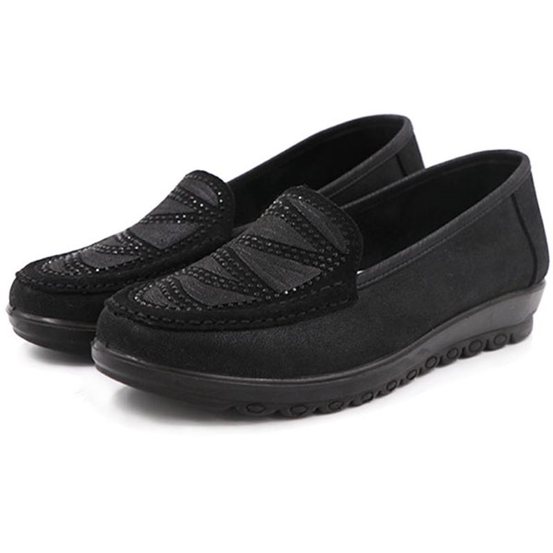 Kvinnor Casual Flat Slip On Soft Shoes I Mocka