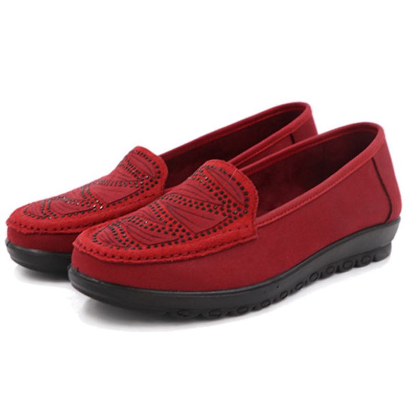 Kvinnor Casual Flat Slip On Soft Shoes I Mocka