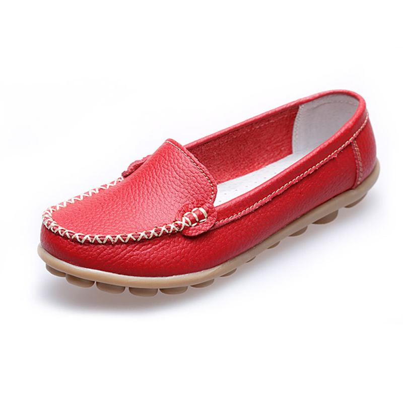 Kvinnor Casual Flats Rund Tå Loafers Mjuk Sula Slip On Flat Loafers