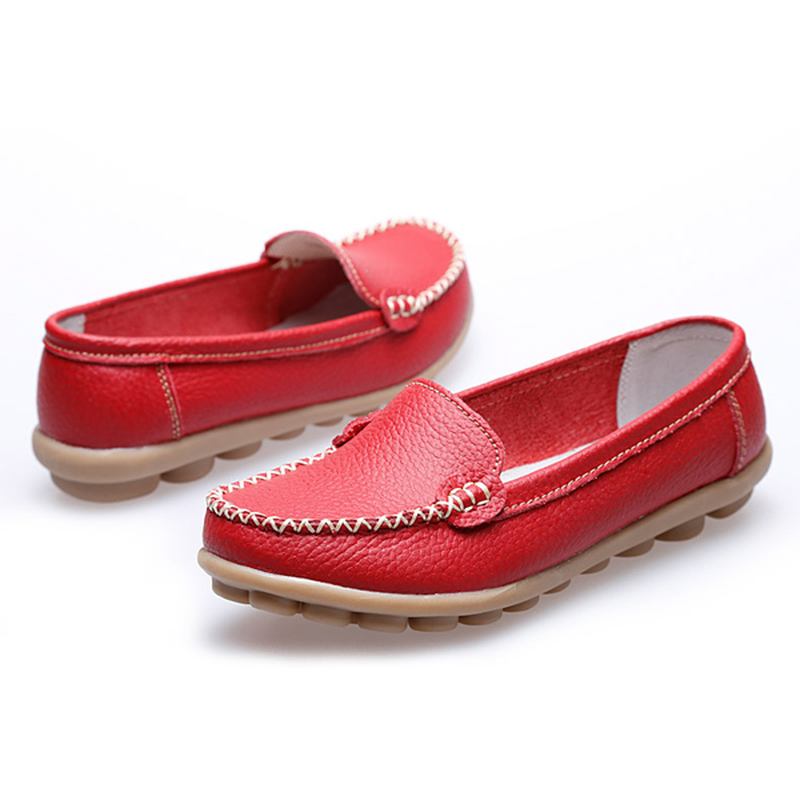 Kvinnor Casual Flats Rund Tå Loafers Mjuk Sula Slip On Flat Loafers