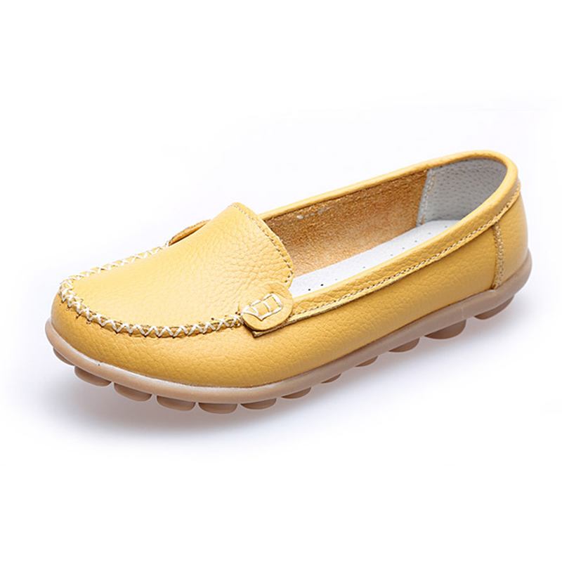 Kvinnor Casual Flats Rund Tå Loafers Mjuk Sula Slip On Flat Loafers