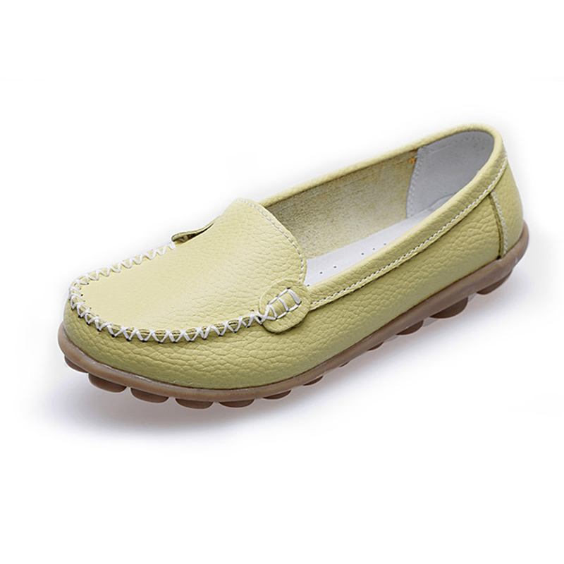 Kvinnor Casual Flats Rund Tå Loafers Mjuk Sula Slip On Flat Loafers