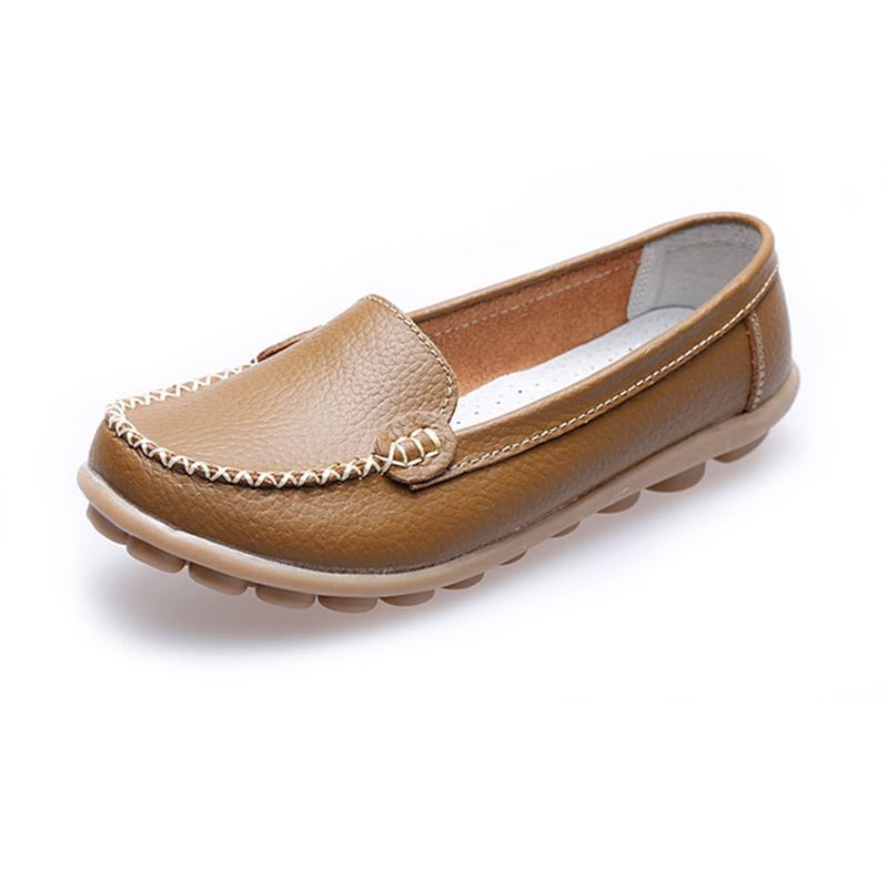 Kvinnor Casual Flats Rund Tå Loafers Mjuk Sula Slip On Flat Loafers