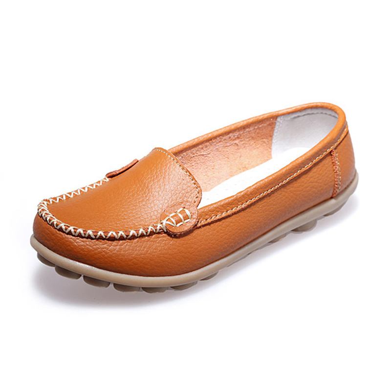 Kvinnor Casual Flats Rund Tå Loafers Mjuk Sula Slip On Flat Loafers