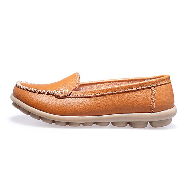 Kvinnor Casual Flats Rund Tå Loafers Mjuk Sula Slip On Flat Loafers