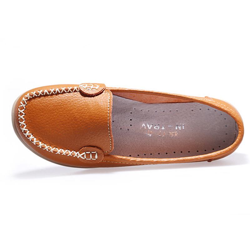 Kvinnor Casual Flats Rund Tå Loafers Mjuk Sula Slip On Flat Loafers