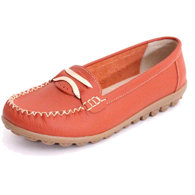 Kvinnor Casual Höst Flats Runda Tå Skor Mjuk Botten Flat Loafers