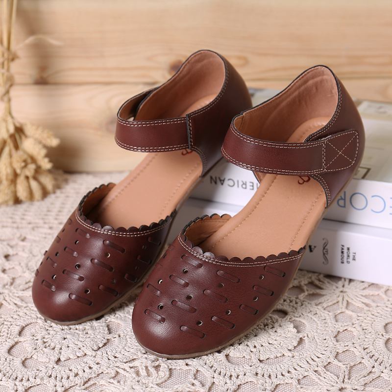 Kvinnor Casual Hollow Out Hoop Loop Flats