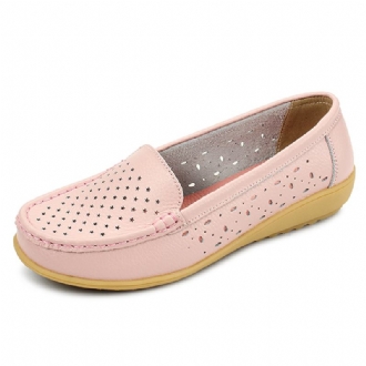 Kvinnor Casual Hollow Out Mjuk Bekväm Sommar Slip On Outdoor Flats Loafer Skor