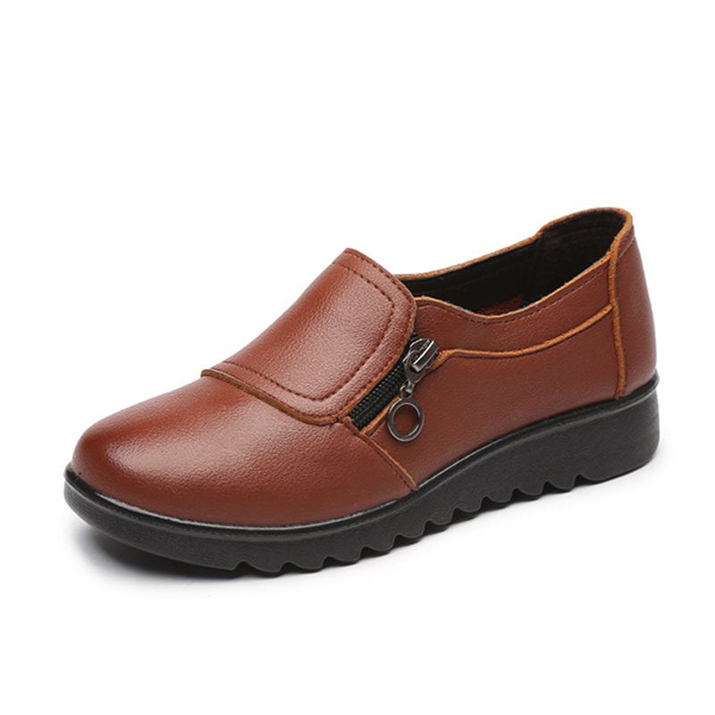 Kvinnor Casual Läder Slip On Outdoor Flat Loafers