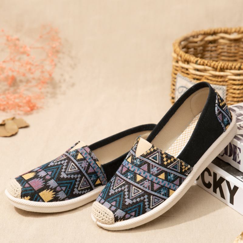 Kvinnor Casual Soft Patchwork Runda Tå Fisherman Shoes