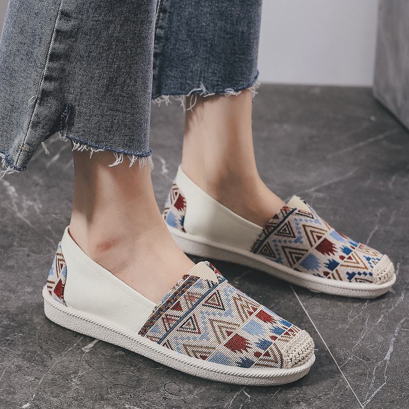 Kvinnor Casual Soft Patchwork Runda Tå Fisherman Shoes