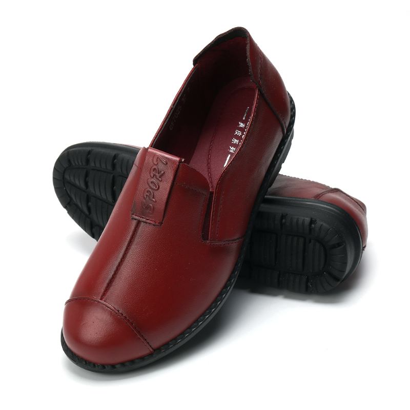 Kvinnor Casual Soft Sole Slip On Leather Loafers