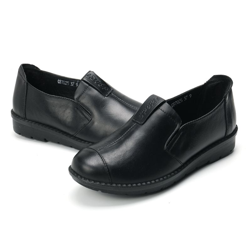 Kvinnor Casual Soft Sole Slip On Leather Loafers