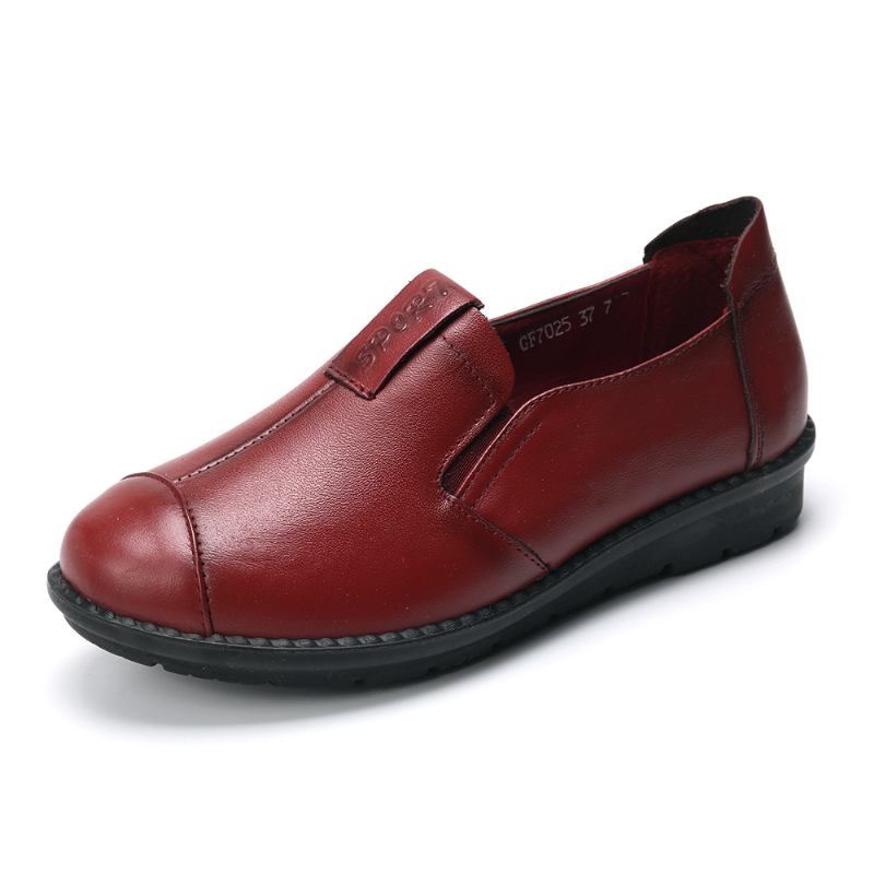 Kvinnor Casual Soft Sole Slip On Leather Loafers