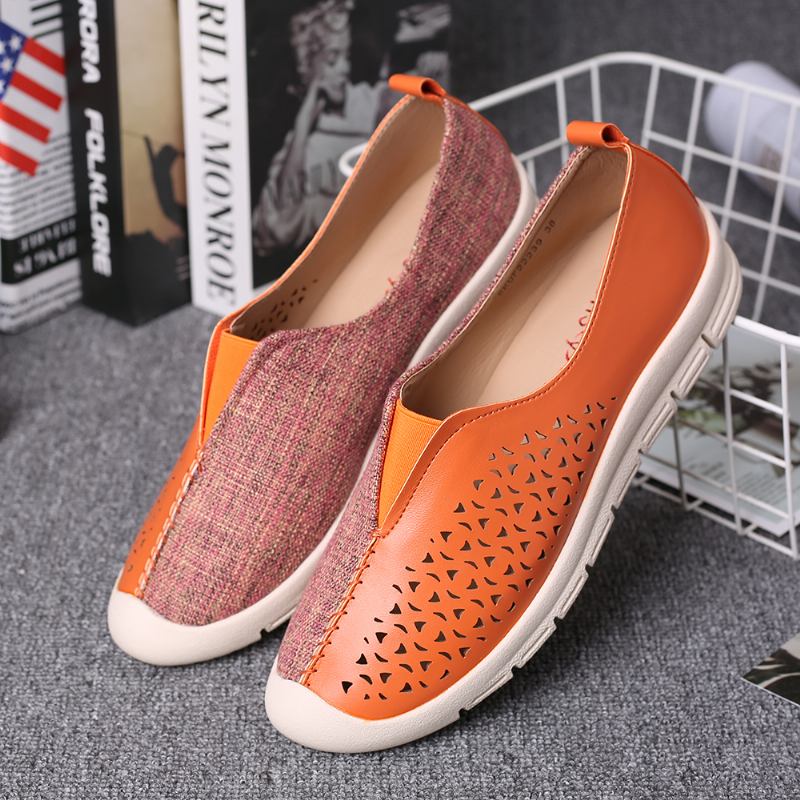 Kvinnor Colorblock Hollow Andas Casual Flats