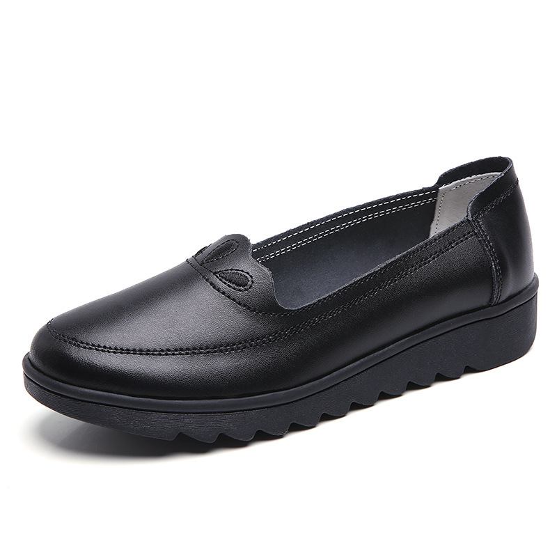 Kvinnor Daglig Rund Tå Mjuk Enfärgad Flat Loafers Skor