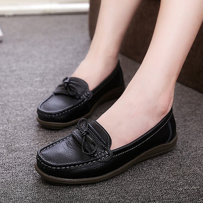 Kvinnor Flat Slip On Casual Soft Outdoor Runda Toe Flat Loafers Skor