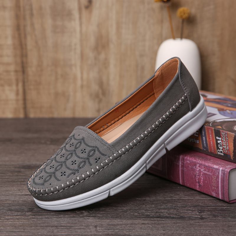 Kvinnor Hand Stricing Hollow Massage Andas Casual Flats