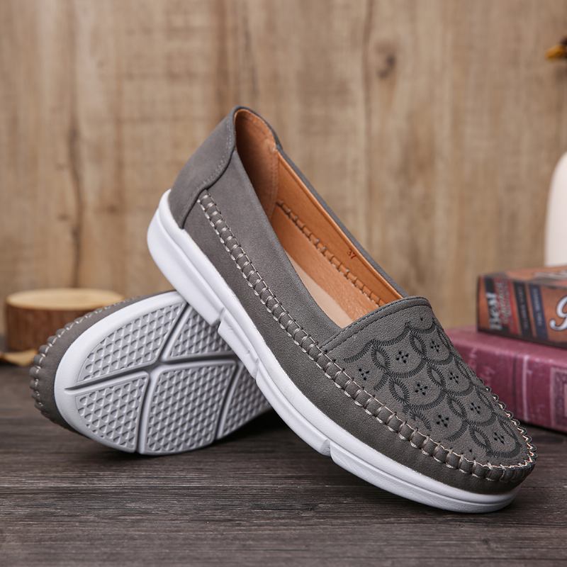 Kvinnor Hand Stricing Hollow Massage Andas Casual Flats