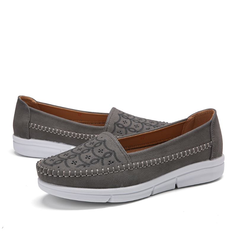 Kvinnor Hand Stricing Hollow Massage Andas Casual Flats